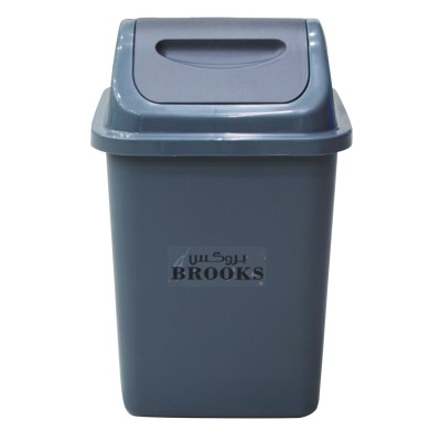 Brooks Plastic Swing Top Bin 10 ltr - grey